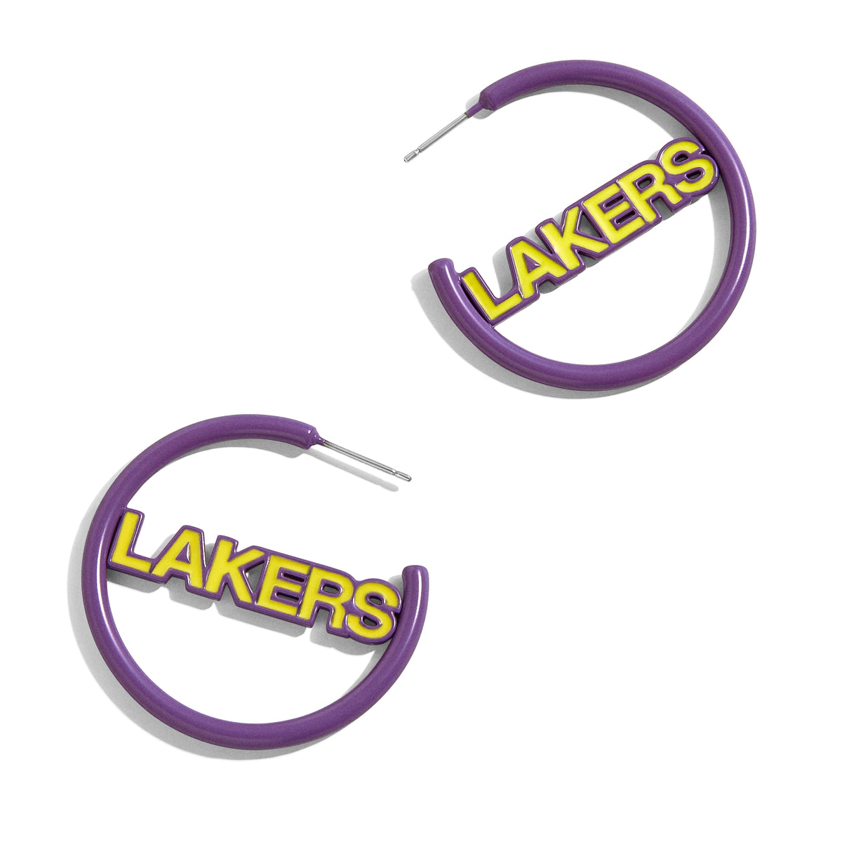 Lakers Team Color Hoop Earrings 1 Lakers Team Color Hoop Earrings