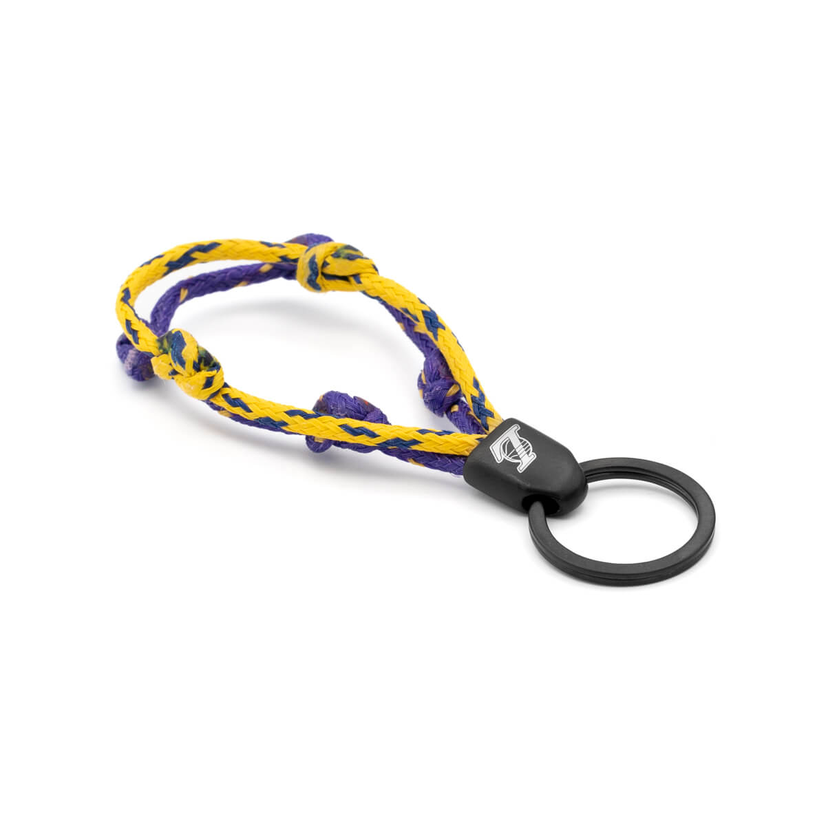 LA Lakers Bracenet Purple & Gold Upcycled Fishing Net Keychain 2 LA Lakers Bracenet Purple & Gold Upcycled Fishing Net Keychain