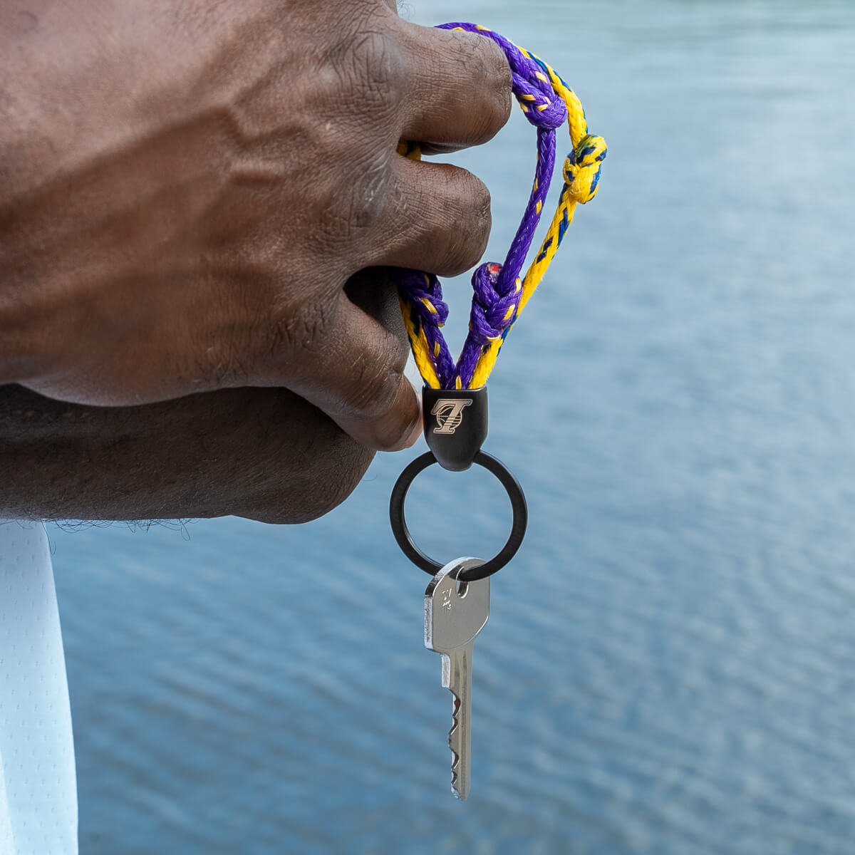 LA Lakers Bracenet Purple & Gold Upcycled Fishing Net Keychain 7 LA Lakers Bracenet Purple & Gold Upcycled Fishing Net Keychain
