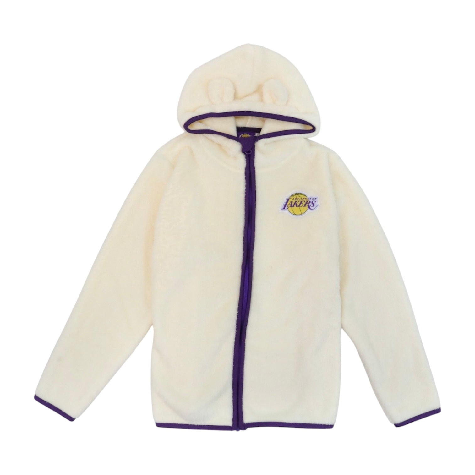 Lakers Youth Teddy Ears Full Zip Hoodie 1 Lakers Youth Teddy Ears Full Zip Hoodie