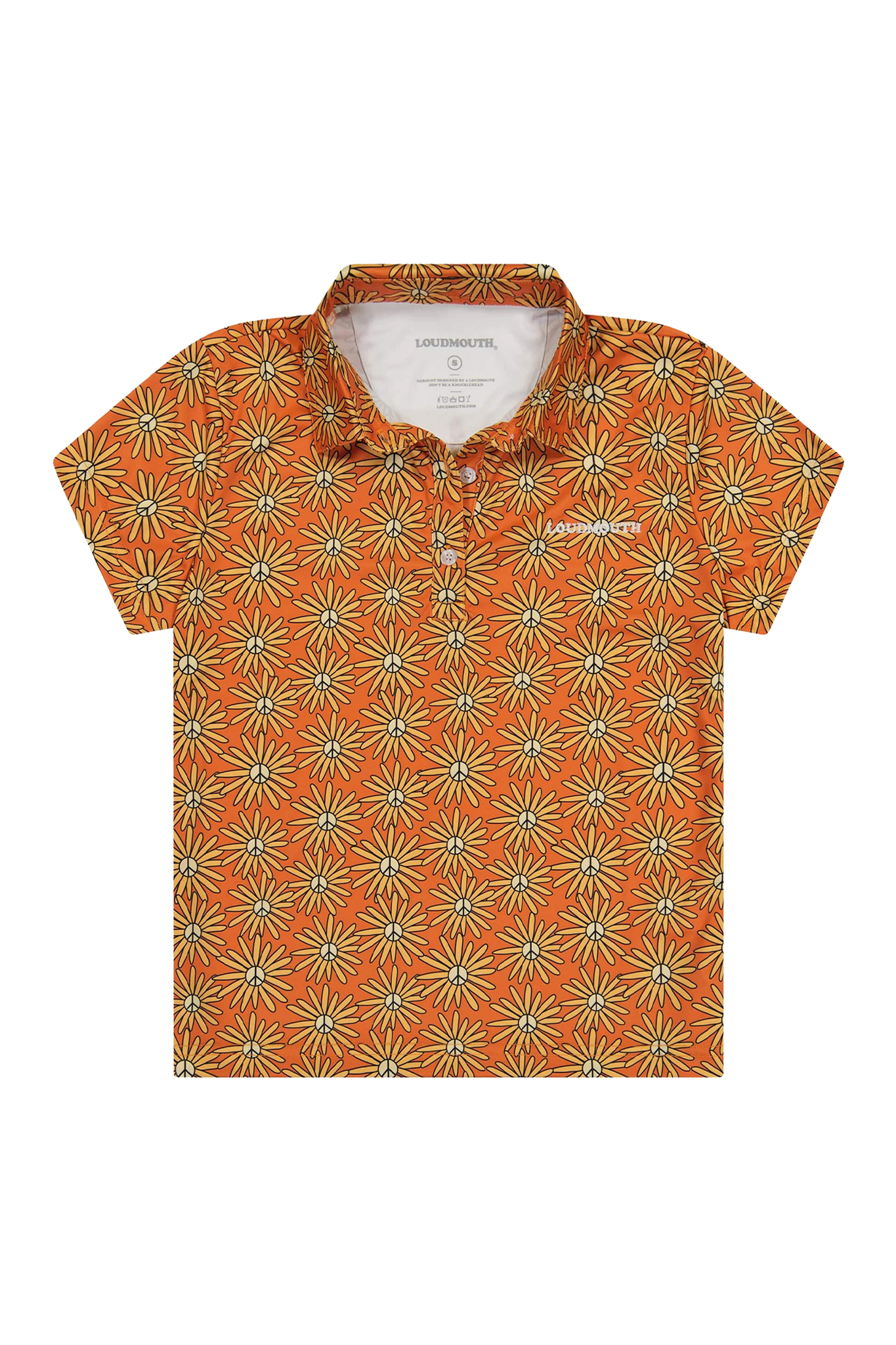 Women's Breezy Polo - Bright Peace Flower