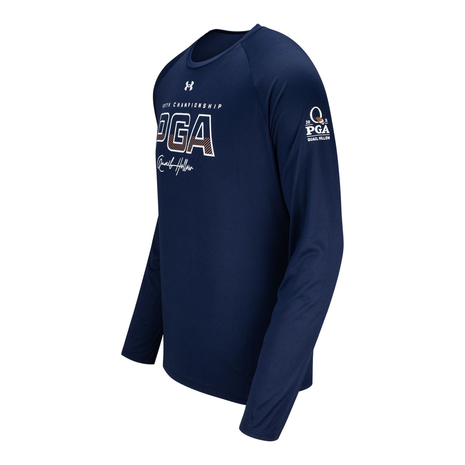 Under Armour 2025 PGA Championship 107th Text Long Sleeve Shirt in Midnight Navy 2 Under Armour 2025 PGA Championship 107th Text Long Sleeve Shirt in Midnight Navy