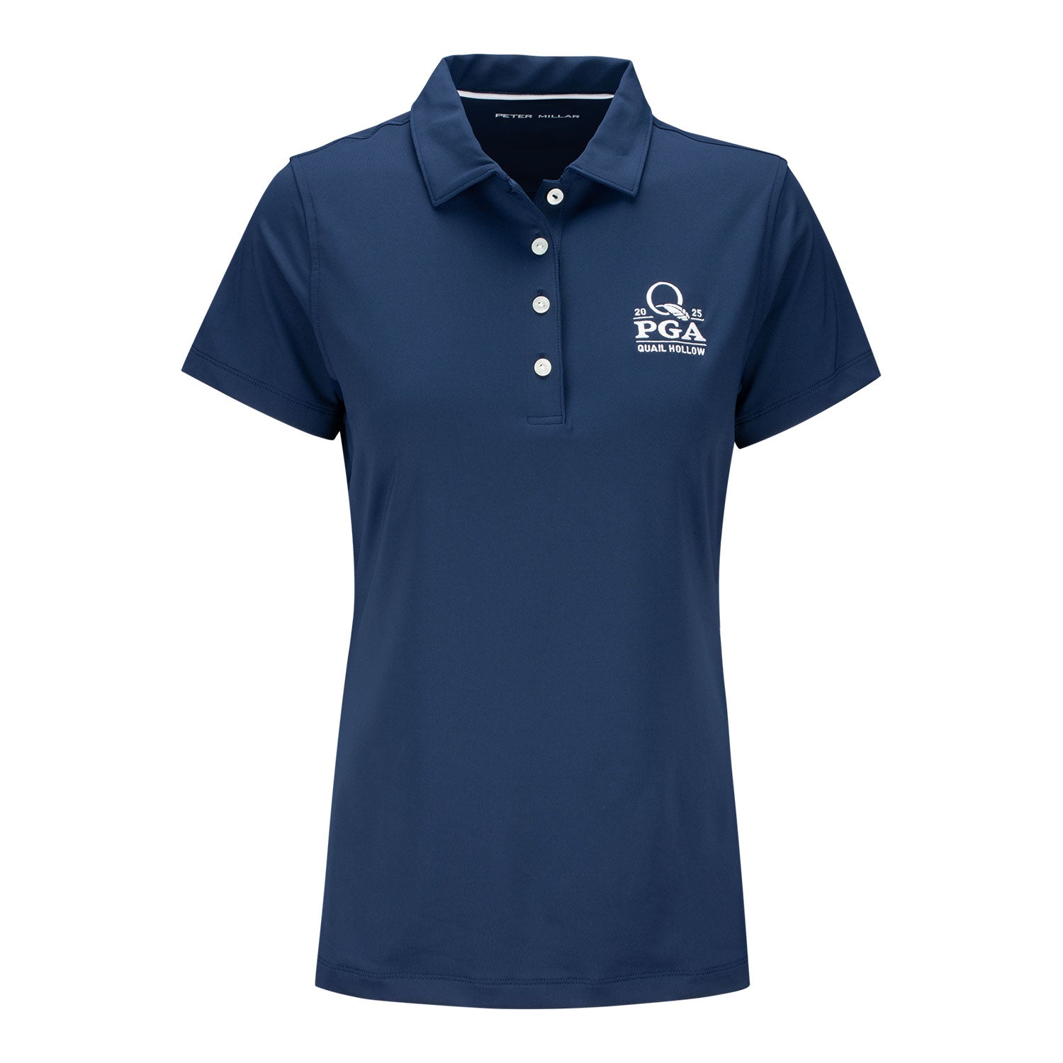 Peter Millar 2025 PGA Championship Women's Short Sleeve Button Polo in Navy