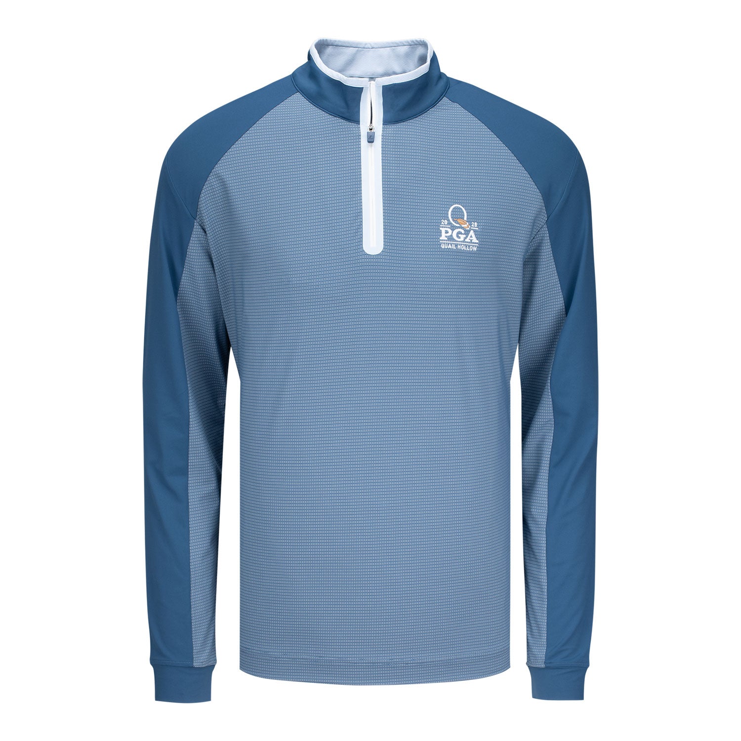 FootJoy 2025 PGA Championship Temposeries Mixed Texture Quarter Zip in Denim 1 FootJoy 2025 PGA Championship Temposeries Mixed Texture Quarter Zip in Denim
