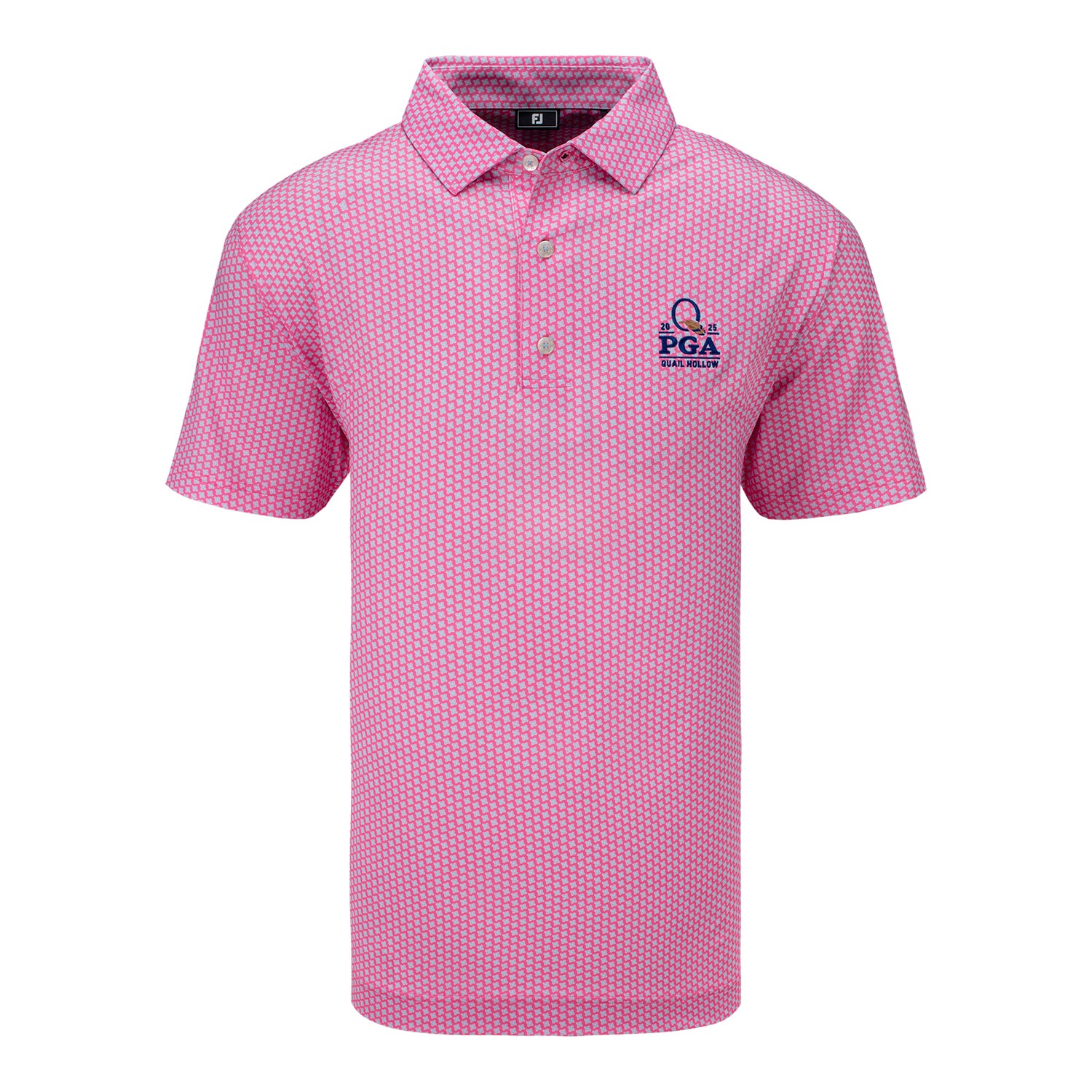 FootJoy 2025 PGA Championship Houndstooth Geo Polo in Pink Lemonade