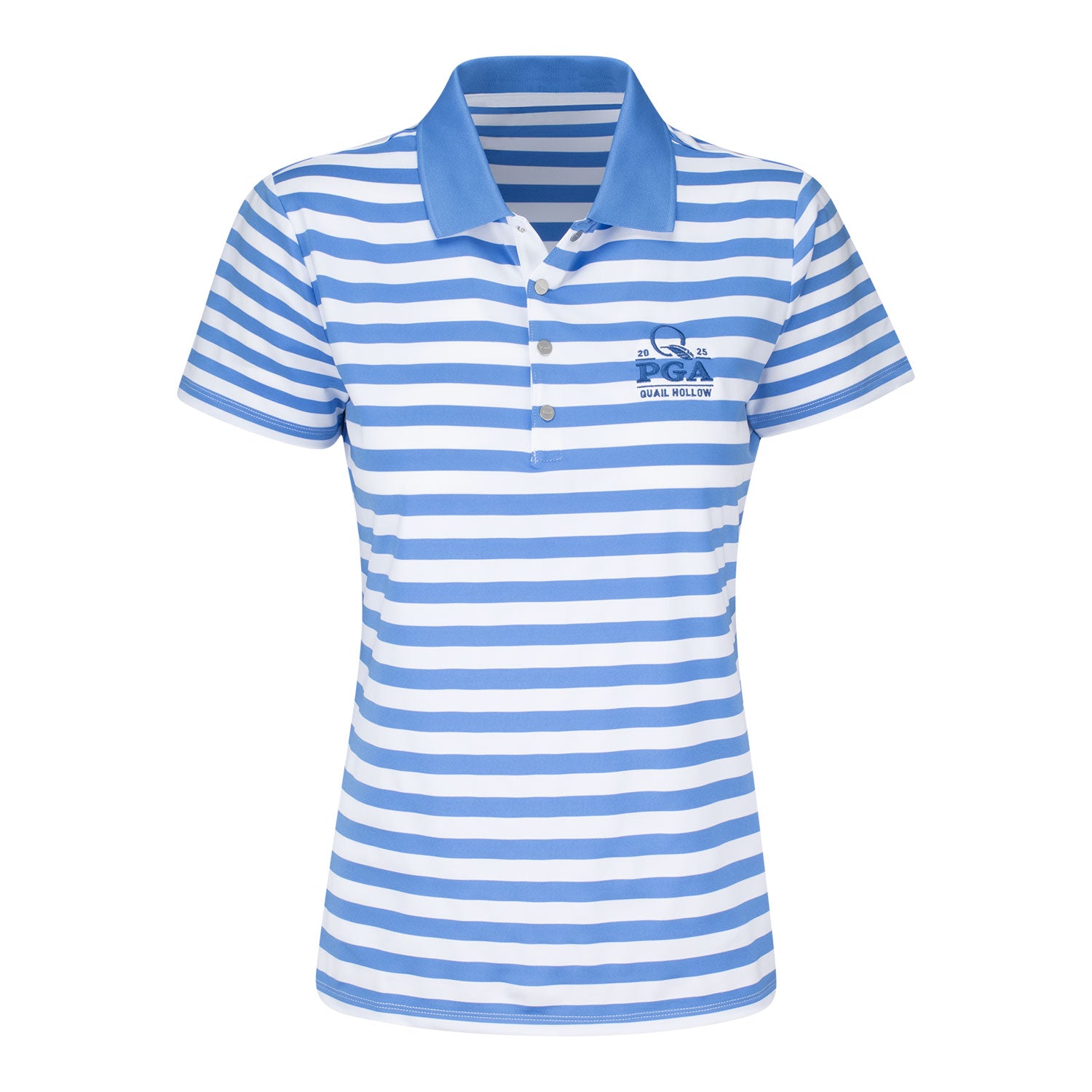 Ralph Lauren 2025 PGA Championship Women's Lightweight Stripe Polo in Summer Blue