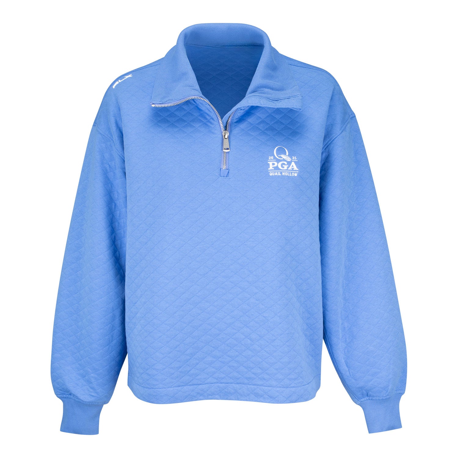 Ralph Lauren 2025 PGA Championship Women's Double Knit Quilted Quarter Zip in Summer Blue