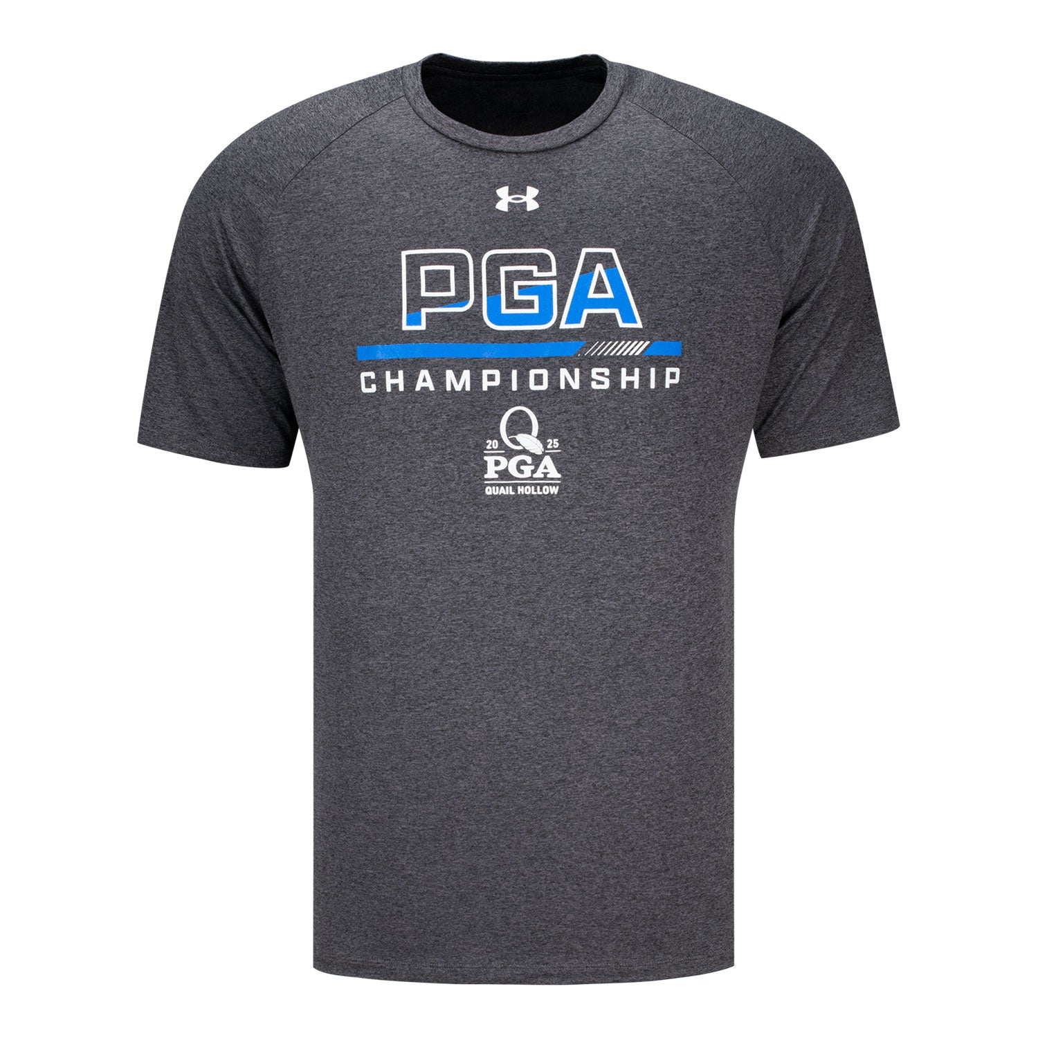 Under Armour 2025 PGA Championship Text Line Tech T-Shirt in Carbon Heather 1 Under Armour 2025 PGA Championship Text Line Tech T-Shirt in Carbon Heather