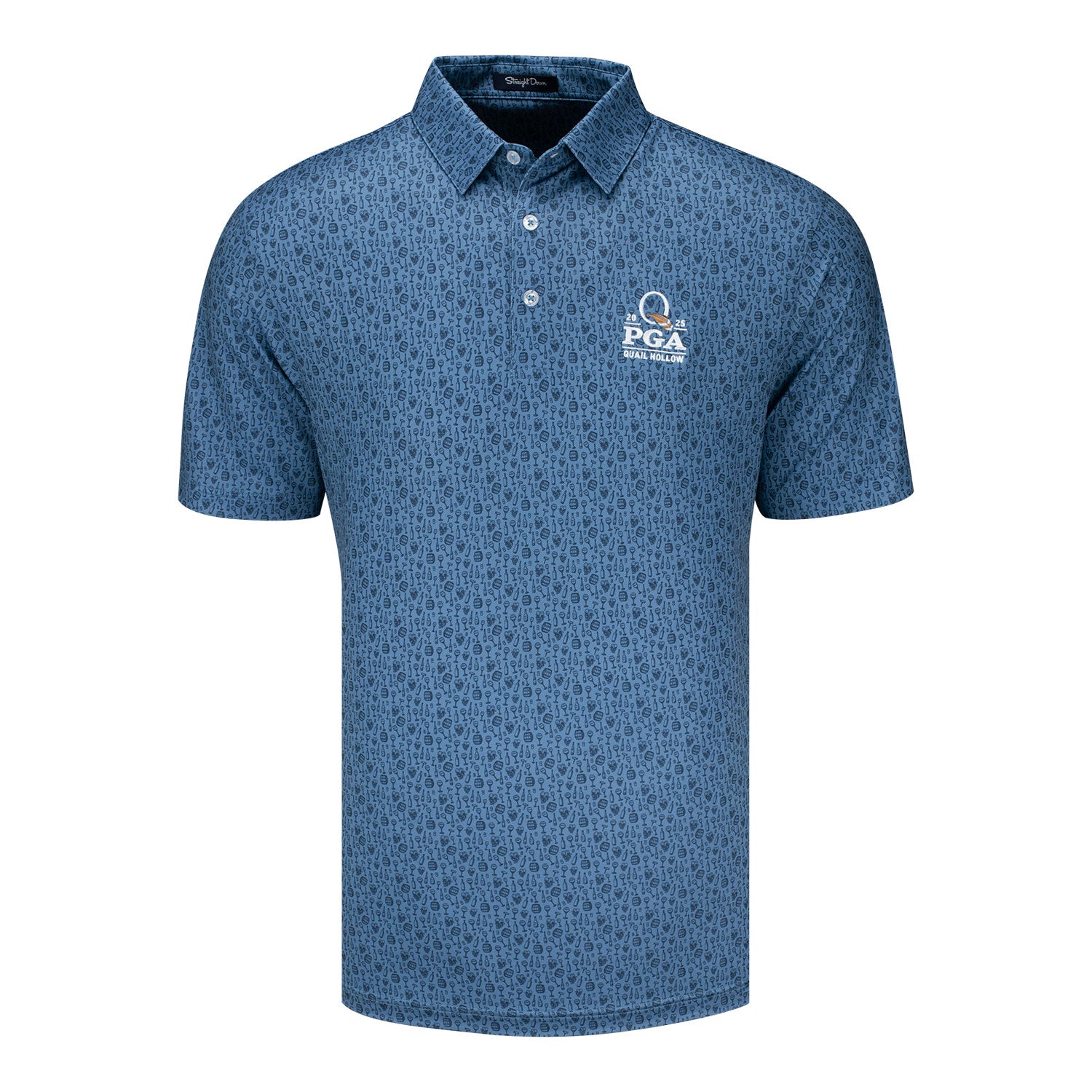 Straight Down 2025 PGA Championship American Oak Polo in Petrol