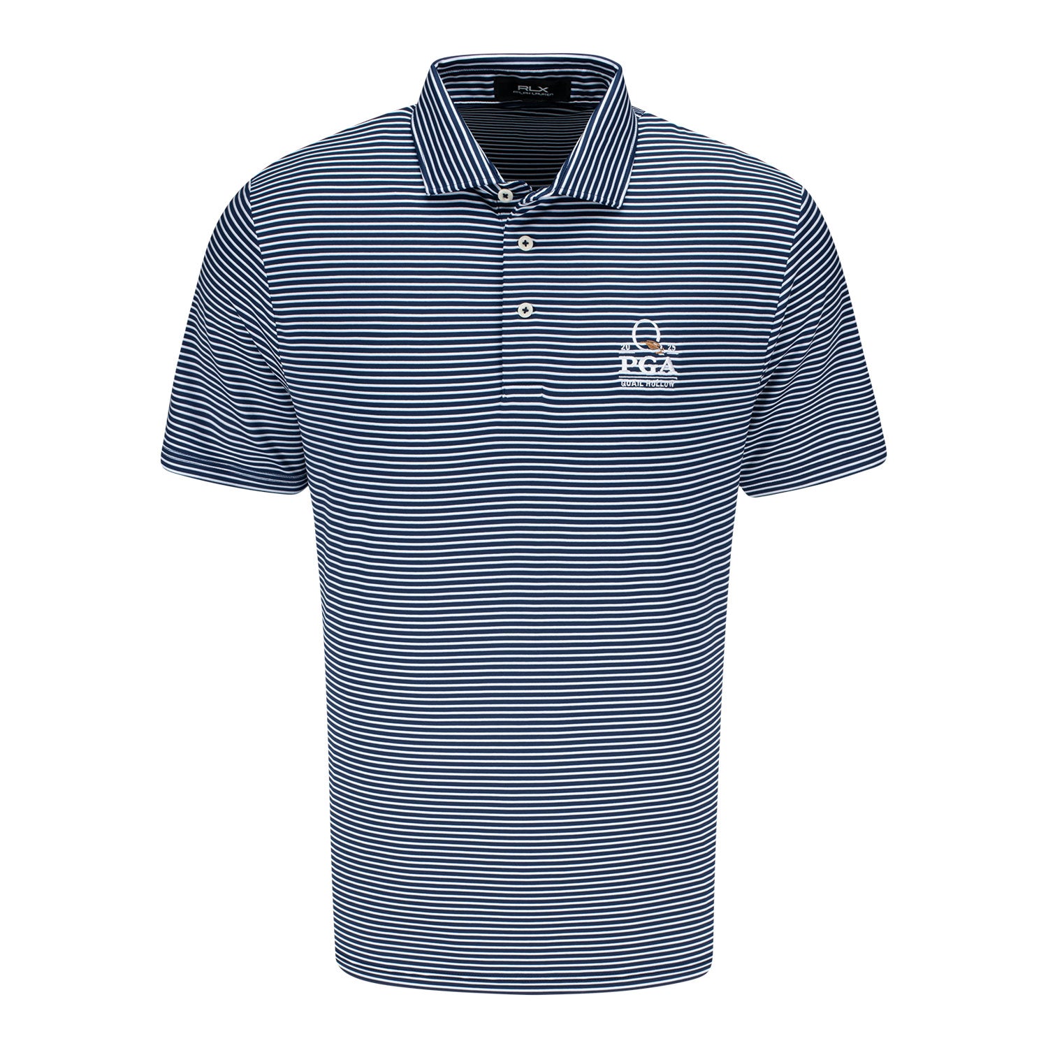 Ralph Lauren 2025 PGA Championship Featherweight Stripe Polo in Refined Navy