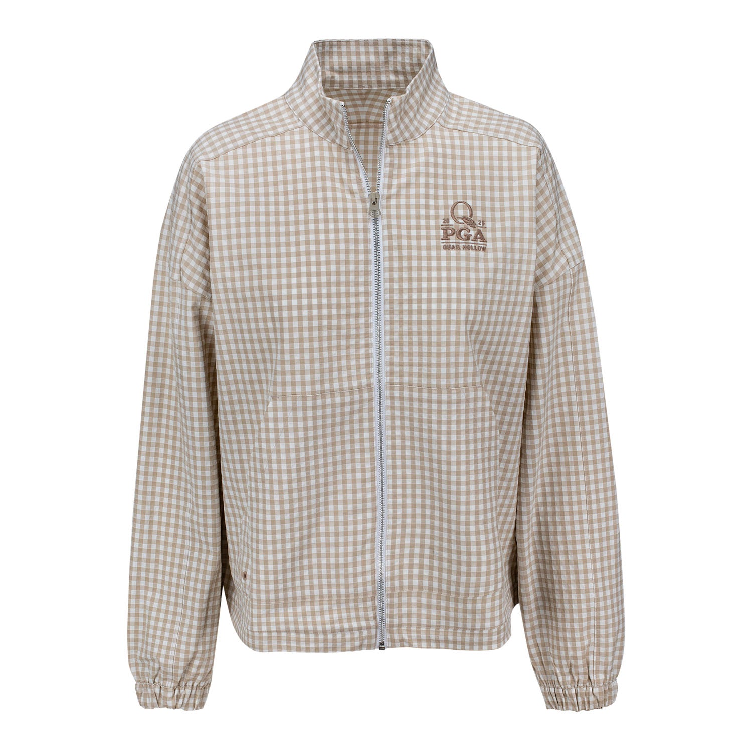 Adidas 2025 PGA Championship Ladies Gingham Jacket in Wonder Taupe
