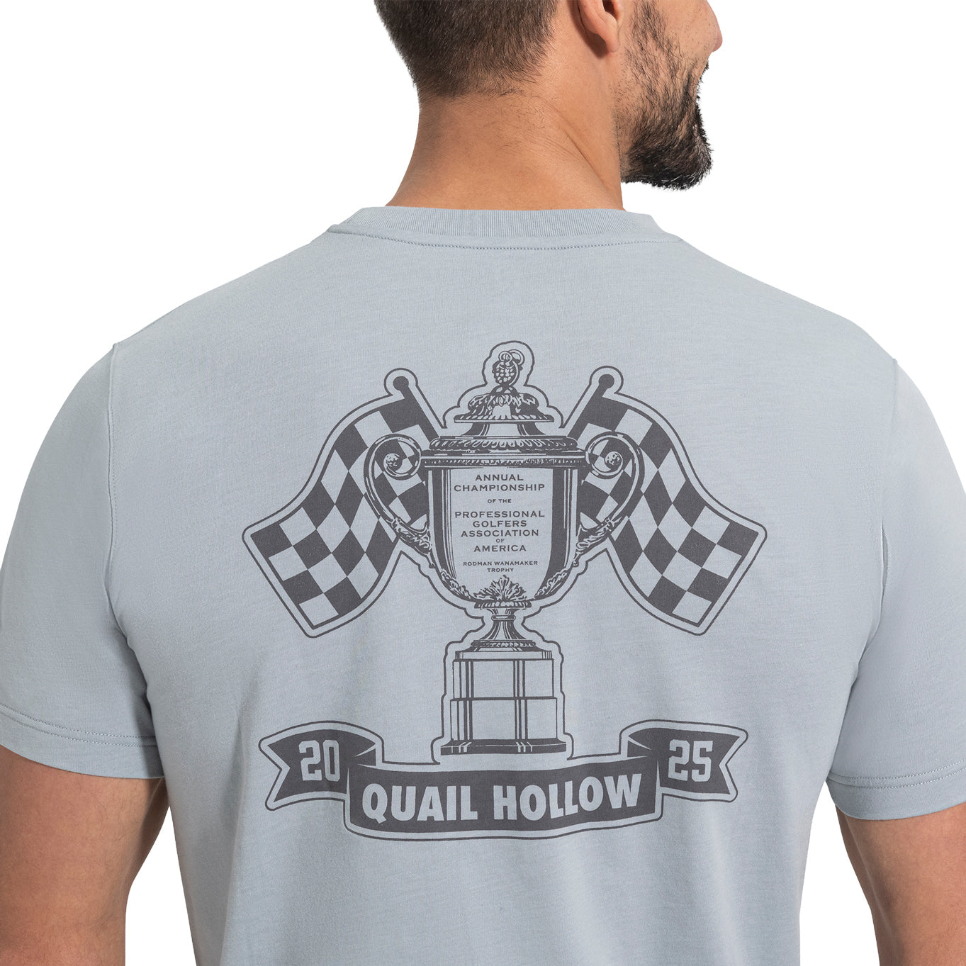 FootJoy 2025 PGA Championship Checkered Flag T-Shirt in Grey 1 FootJoy 2025 PGA Championship Checkered Flag T-Shirt in Grey