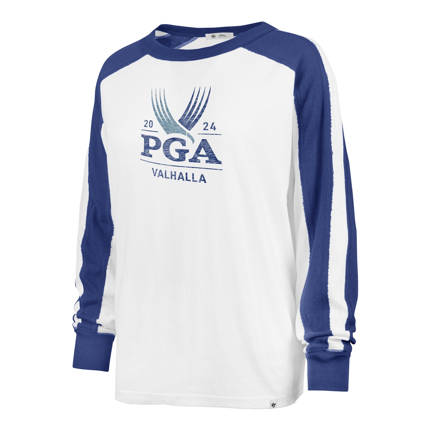 '47 Brand 2024 PGA Championship Ladies Caribou Long Sleeve T-Shirt in White and Royal