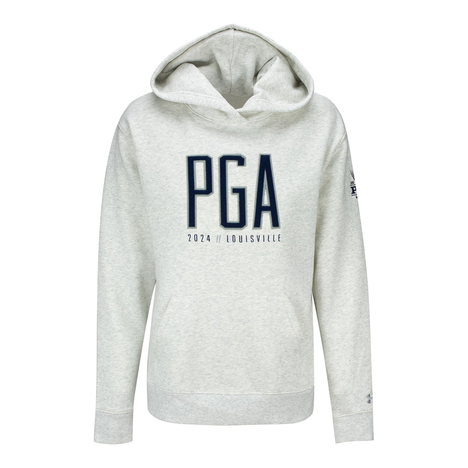 Under Armour 2024 PGA Championship Ladies Fleece Applique Hoodie in Light Heather Grey