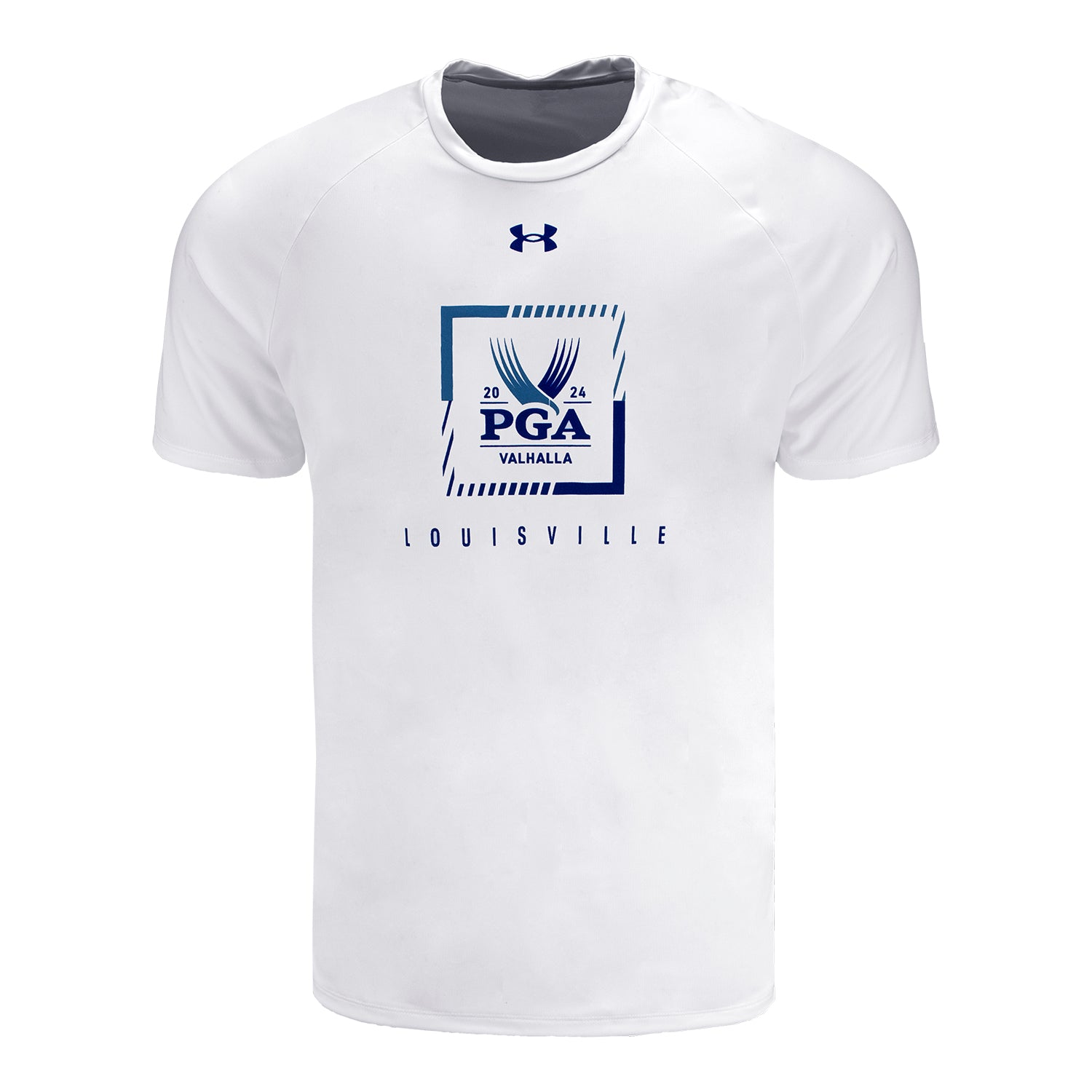 Under Armour 2024 PGA Championship Official Logo in Box Performance T-Shirt in White 1 Under Armour 2024 PGA Championship Official Logo in Box Performance T-Shirt in White