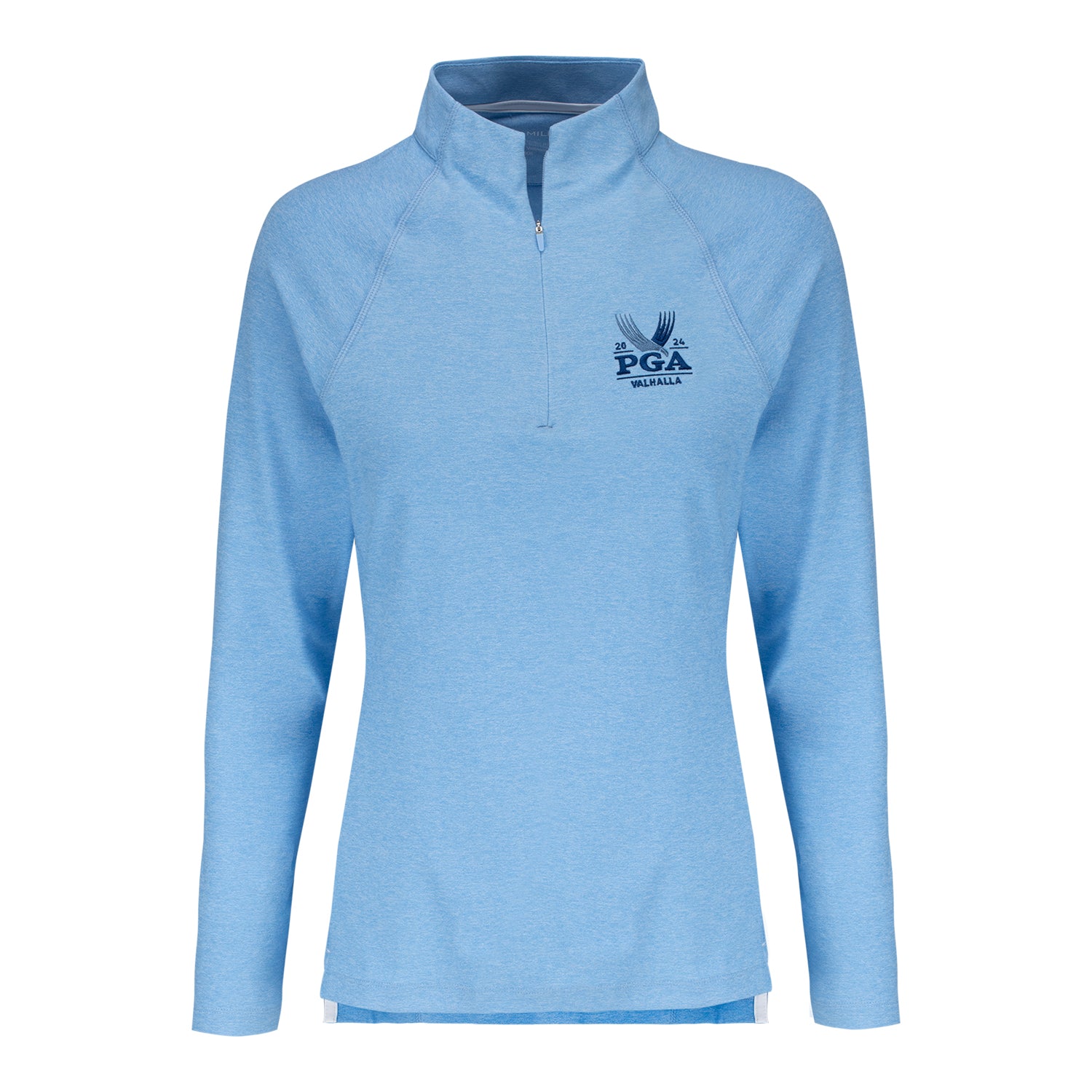 Peter Millar 2024 PGA Championship Women's Melange Perth Quarter Zip in Cottage Blue